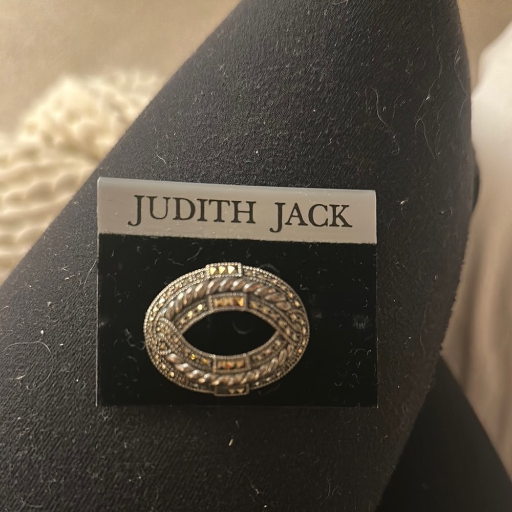 Judith Jack Silver and Gold Oval Brooch